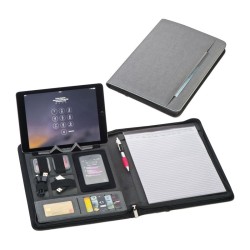 Mapă A4 din piele măcinată, powerbank de 5000 mAh — Gri