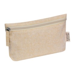 Geantă cosmetică din bumbac reciclat cu fermoar — Beige