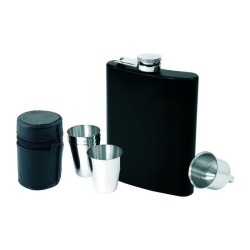MADONIE hip flask set — Negru